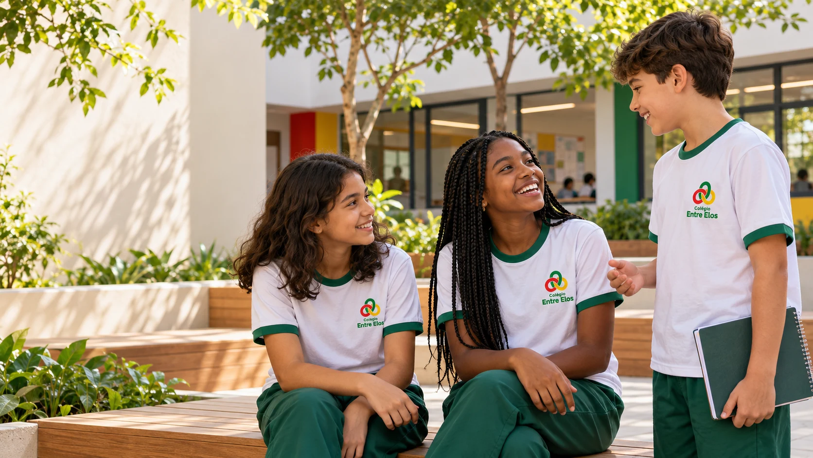 Convivência entre alunos no pátio